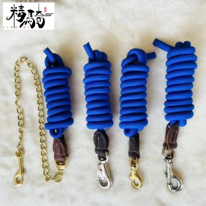 精骑牵马绳 铜钩合金钩铁钩 马术用品马鞍配件纯棉材质不伤手促销