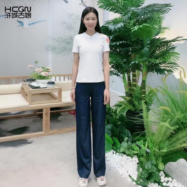 浒城古娘早春宽松百搭阔腿裤女薄款窄版直筒裤子显瘦显腿长BWG110