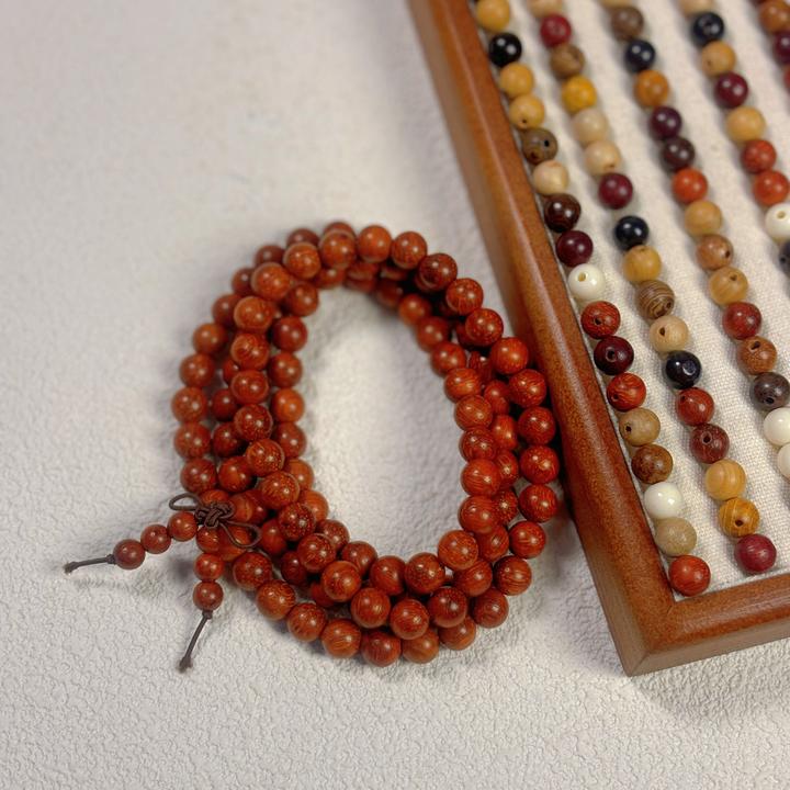 ［8mm］正宗檀木绿檀老料六道木黑檀芭比檀金丝竹女生手串散珠diy