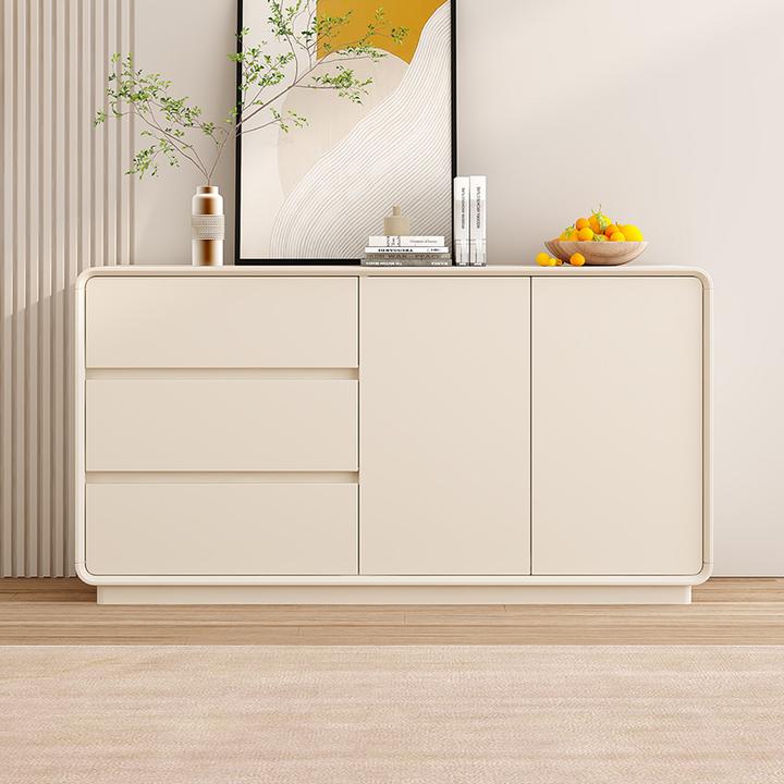 硕德林家用奶油风简约轻奢环保烤漆多功能储物柜置物餐厅餐边柜