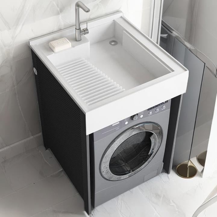 小户型洗衣机一体柜洗衣盆槽带搓板洗衣机伴侣高端洗脸洗手盆家用