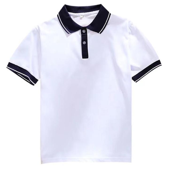 学生校服短袖夏季薄短袖上衣中学生校服白色polo衫高级中学校服棉