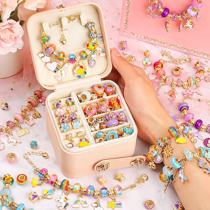 送小女孩6-12岁生日礼物儿童手链礼盒手工diy串珠高档7-9益智玩具