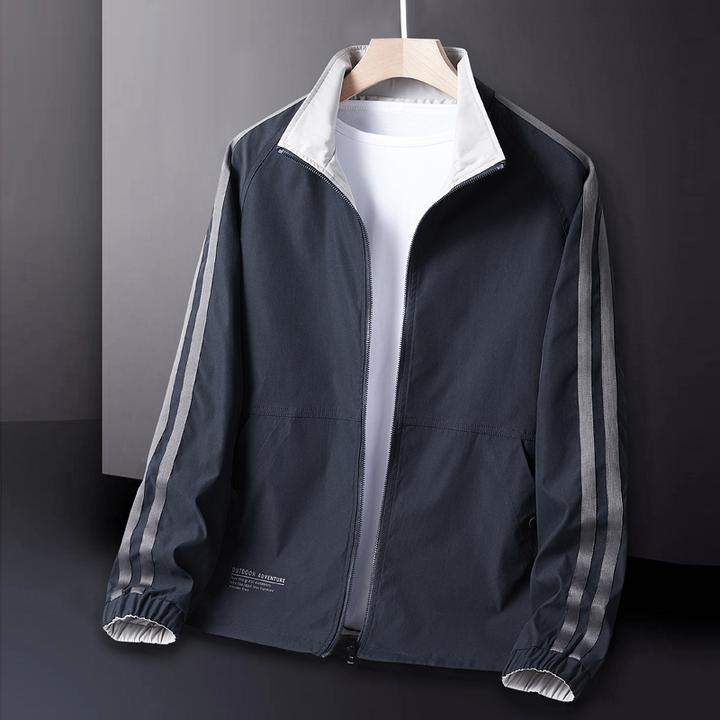 梵基弗奈高端双面穿外套男秋季上衣宽松商务休闲防风运动立领夹克
