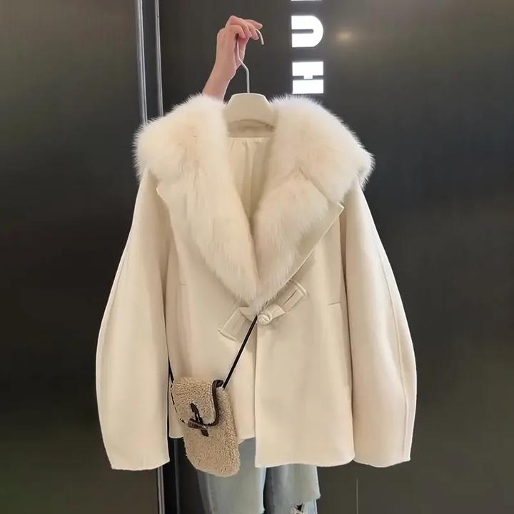 甜美小香风气质海军领时尚毛毛外套女2024秋冬新款设计感毛茸外套