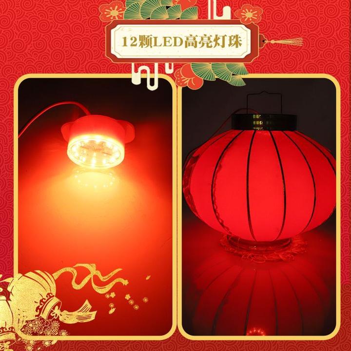 专用灯泡红色红灯笼超亮插电led灯绒布铁口宫灯通用灯笼配件