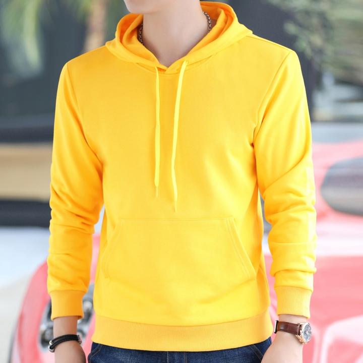 潮流套头舒适连帽卫衣男士长袖秋冬基础纯色上衣外套宽松保暖秋衣