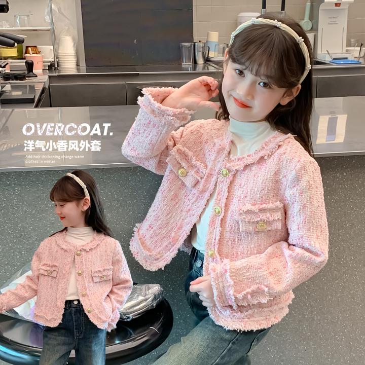 女童秋装外套2024新款洋气网红炸街大童初秋儿童春秋款小香风上衣
