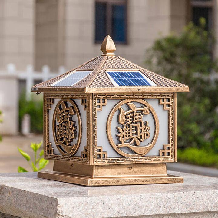 柱头灯太阳能灯户外防水庭院灯家用室外围墙别墅大门柱子灯门柱灯