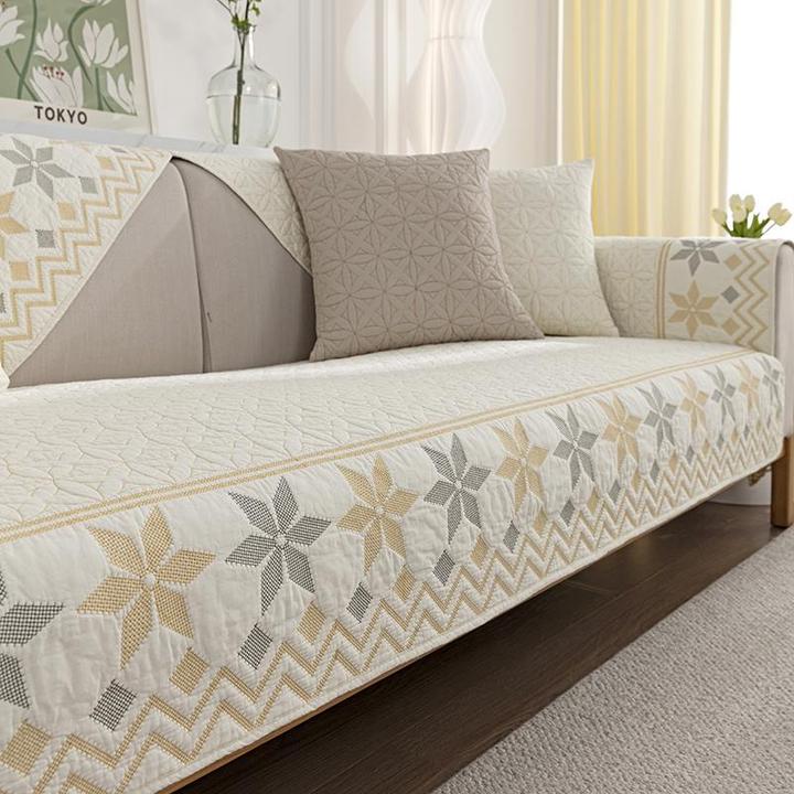 2024纯棉新款沙发垫四季通用防滑坐垫全棉简约现代沙发套罩巾盖布