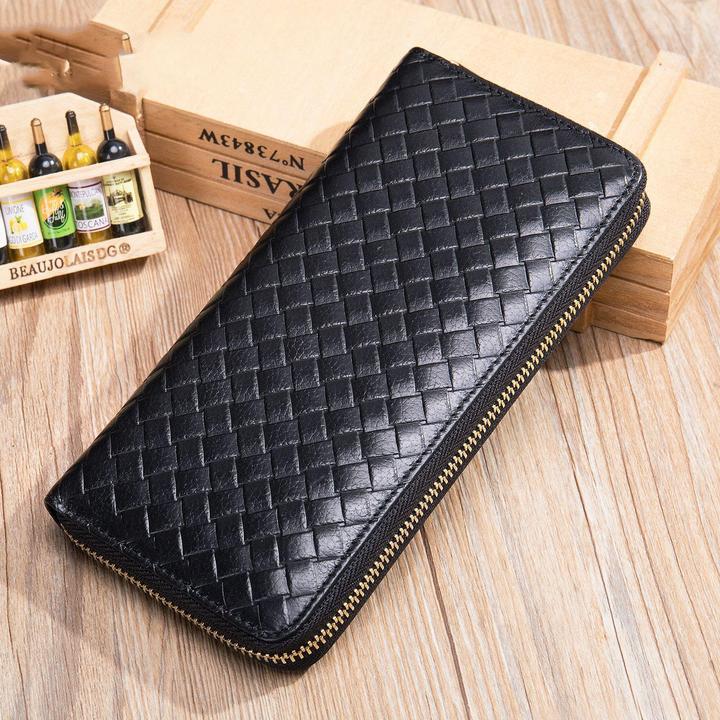 手拎2023多功能简约钱包韩版压卡包牛皮钱夹长款拉链大容量手拿