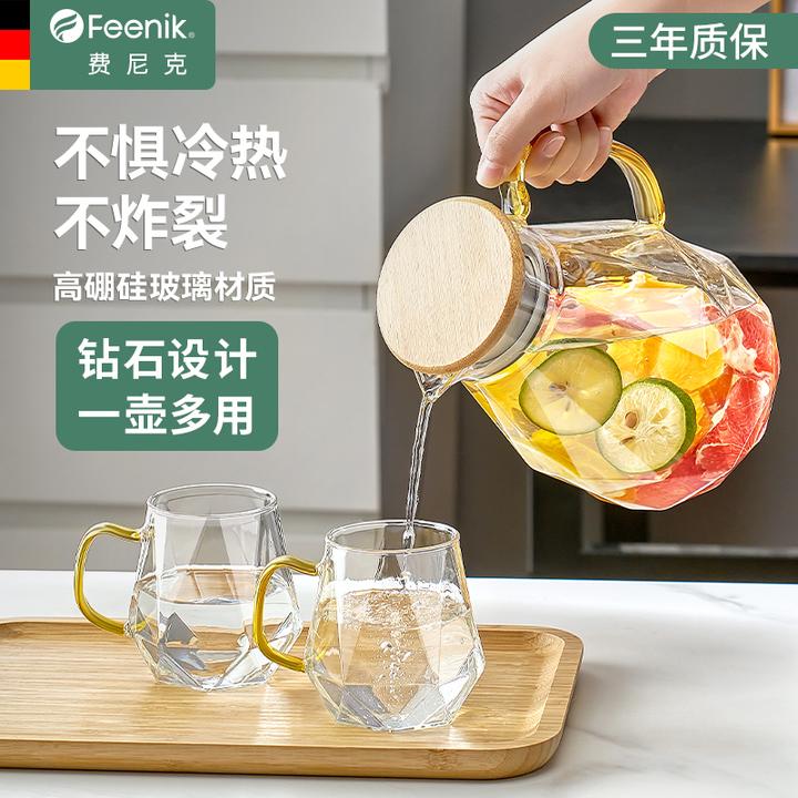 【粉丝专属】FEENIK大容量家用凉水壶水壶凉水杯高硼硅玻璃耐热水壶