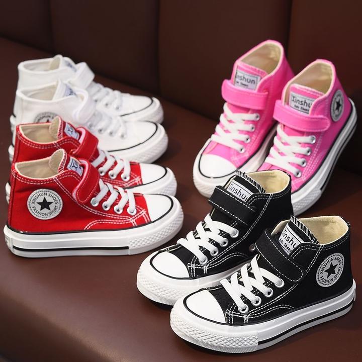 蜡比小星童鞋儿童高帮帆布鞋透气休闲鞋男童女童春秋板鞋2025秋季