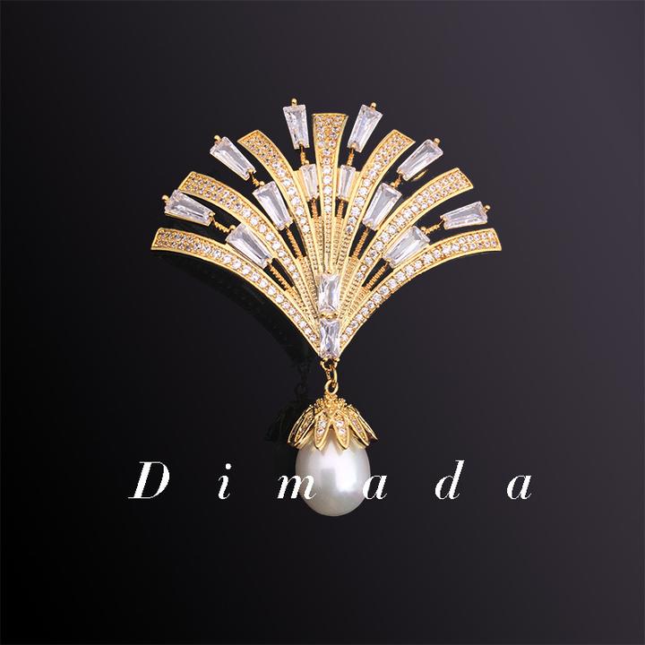 D.M.D/迪曼达 合金胸针 d218扇子胸针高档女胸花百搭气质网红别针