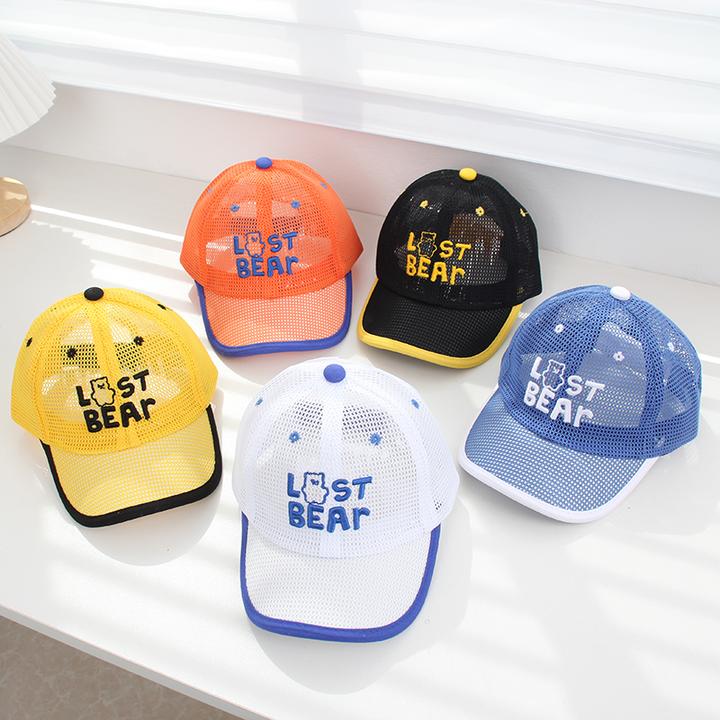 宝宝帽子夏季薄款透气网眼鸭舌帽男女小童幼儿园2到6岁宝宝遮阳帽