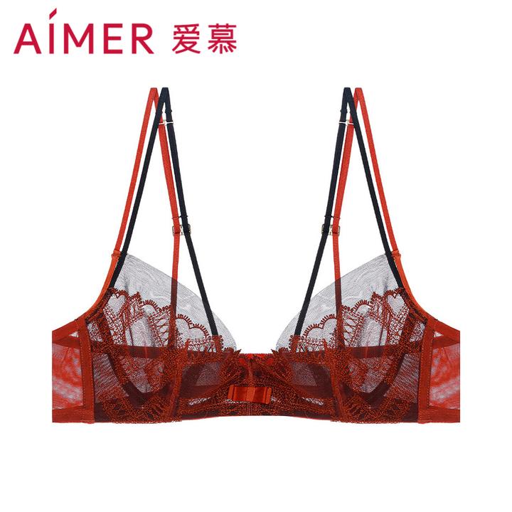 爱慕【沉醉】流光风爆款水晶薄杯大胸显小舒适蕾丝聚拢文胸AM136962