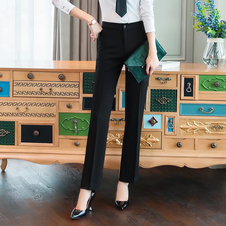 直筒长裤气质职业西裤女春夏秋时尚百搭黑色工装裤正装工作服裤子