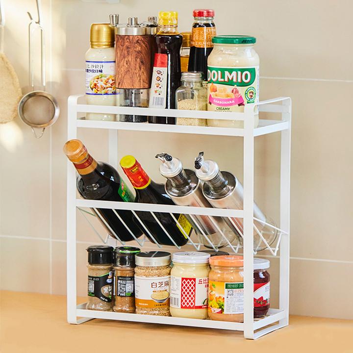 厨房调料置物架台面家用多功能斜放式多层油盐酱醋调味品收纳架子