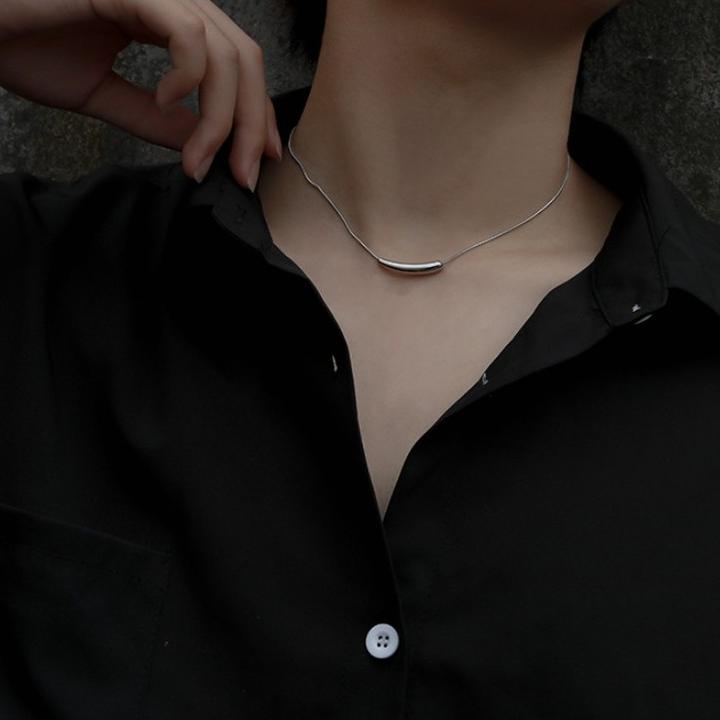 定余年 钛钢项链 茄子锁骨链项链痞帅高级感小众设计简约男生吊坠