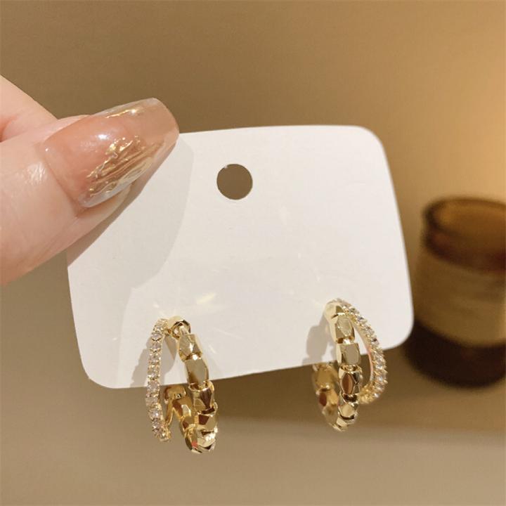 铜合金耳饰 AL2525 双层耳环耳圈款时尚创意简约耳钉气质轻奢百搭