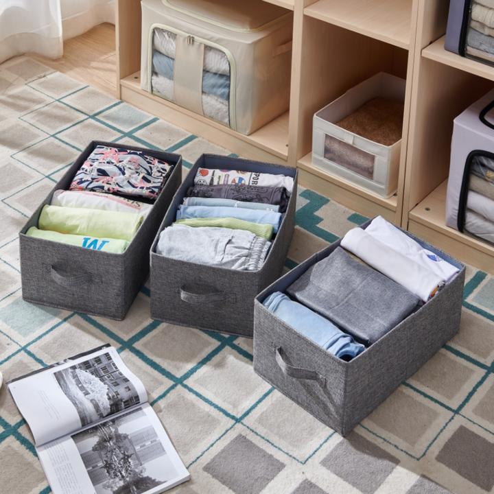 ZANISO 2024 大号热销欧美棉麻可折叠布艺收纳盒 家用衣柜收纳箱