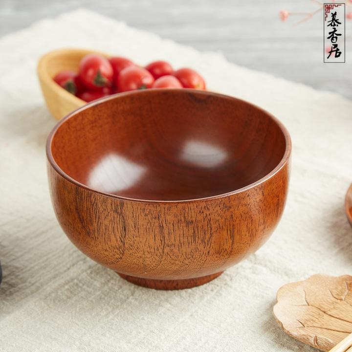 新品木质餐具 日式天然酸枣木碗 防烫饭碗面碗 家用木碗 包邮