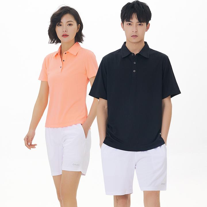 群力男女同款POLO衫短袖上衣男女款纯色速干透气翻领健身慢跑休闲