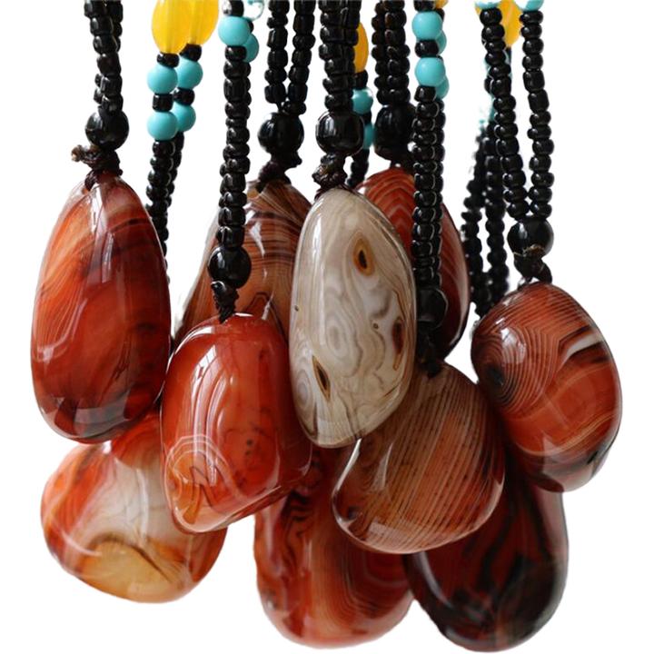 天然玛瑙原石吊坠缠丝玛瑙毛衣链项链挂件玛瑙小石头 多样性发货