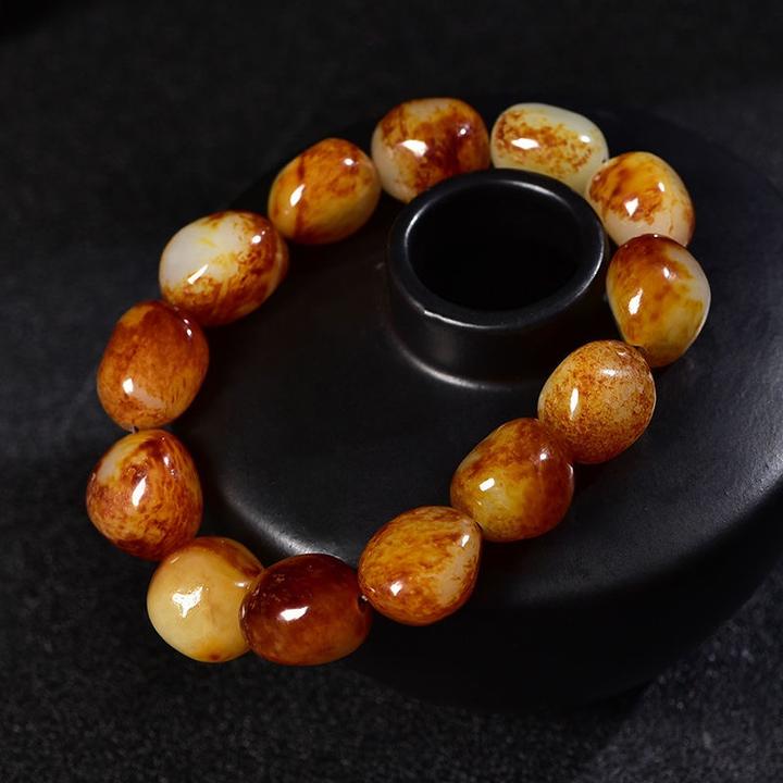 【带证书】新疆和田玉手串男女款饰品红皮玉石手链多样性发货！