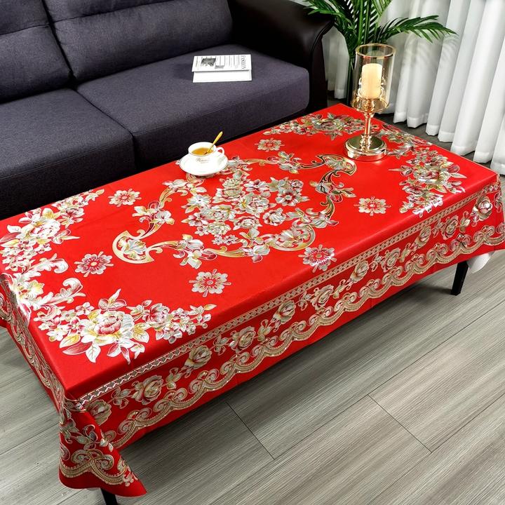 防水防油免洗茶几垫客厅茶几桌台布2024红色喜庆婚庆桌台布长方形