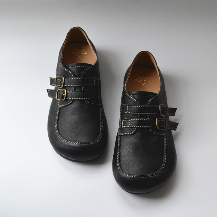 真皮宽版大头厚底头层牛皮手工女鞋外贸复古森女商务休闲小百搭萌