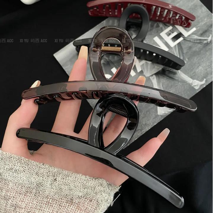 高级一字磨砂质感抓夹盘发鲨鱼简约百搭发饰秋冬新款后脑勺夹子女