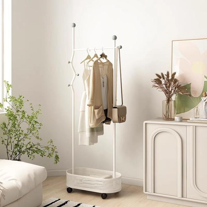 衣帽架落地家用挂衣架卧室收纳神器轻奢可移动带轮简易晾衣架