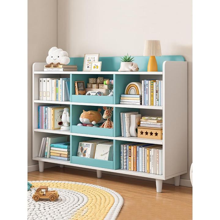 日式儿童书架落地置物架家用多层学生书柜玩具储物收纳架子