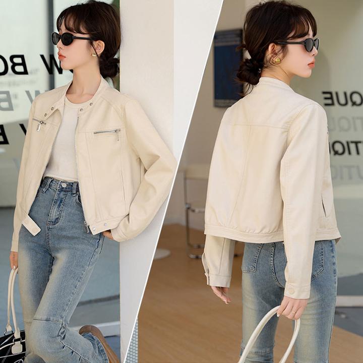 黑色皮衣外套女秋季2024年新款美式复古小个子短款机车服夹克女潮
