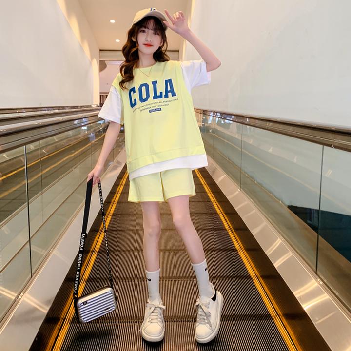 女童夏装套装2025新款儿童夏季衣服洋气网红女大童运动服炸街童装