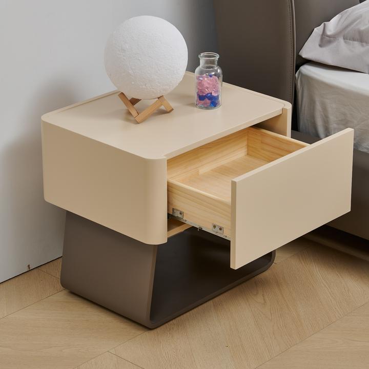 床头柜奶油风简约现代小柜子诧寂风法式收纳储物柜抽屉床边柜整装