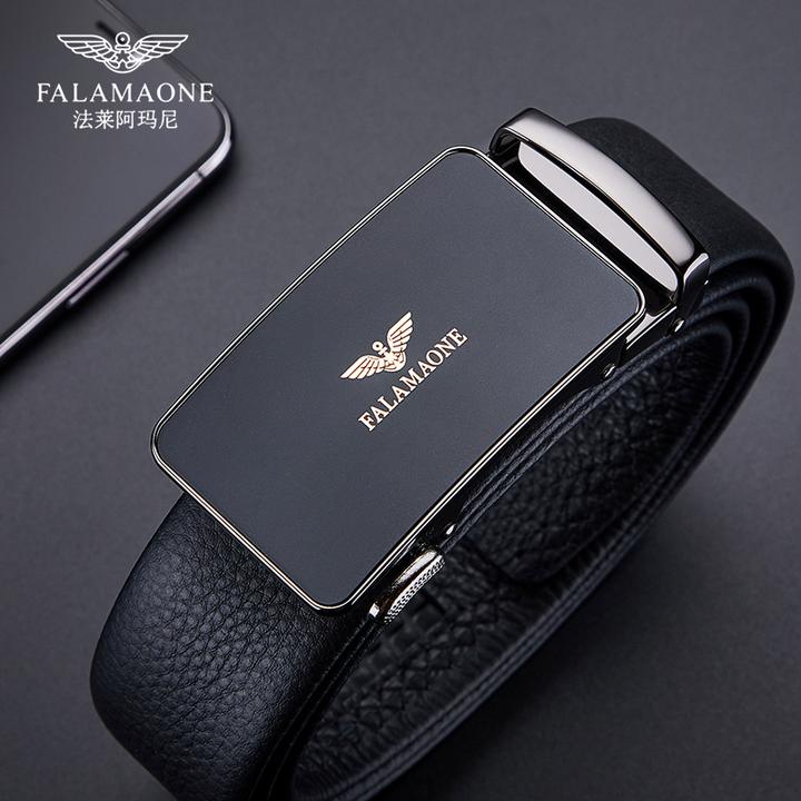 法莱阿玛尼皮带男款爆款2024新款真皮男士腰带正宗牛皮网红裤带潮