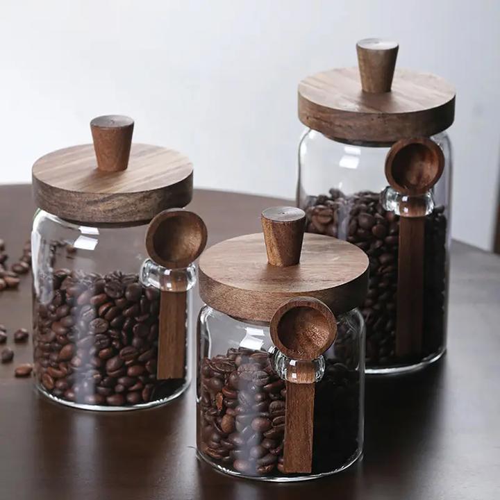 玻璃密封罐咖啡豆保存罐茶叶罐花茶罐子咖啡粉罐透明瓶储物储存罐