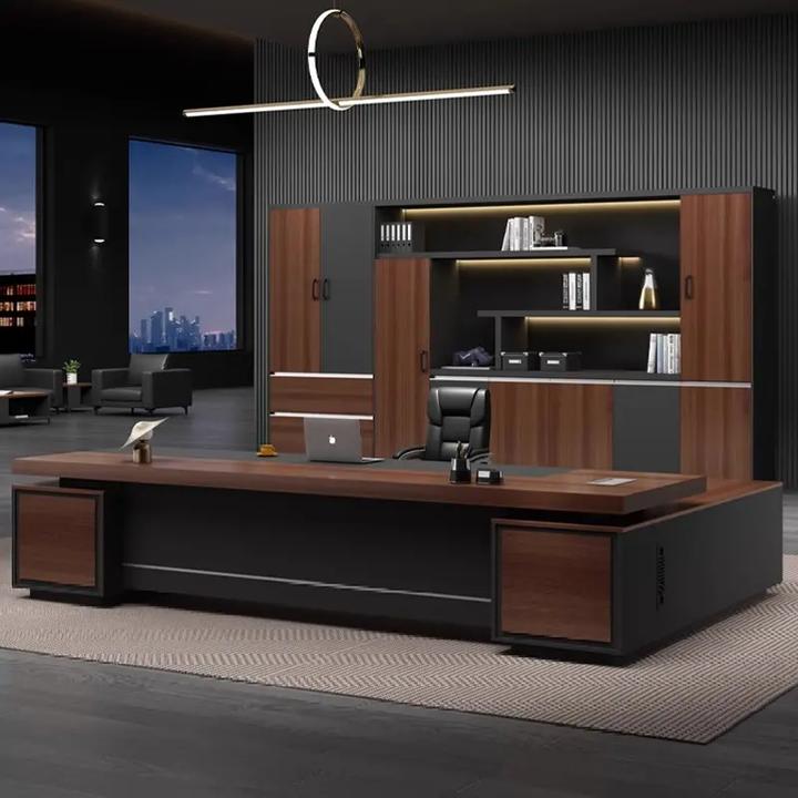 胡桃木老板桌办公桌总裁桌办公室桌椅组合董事长办公家具厂家直销