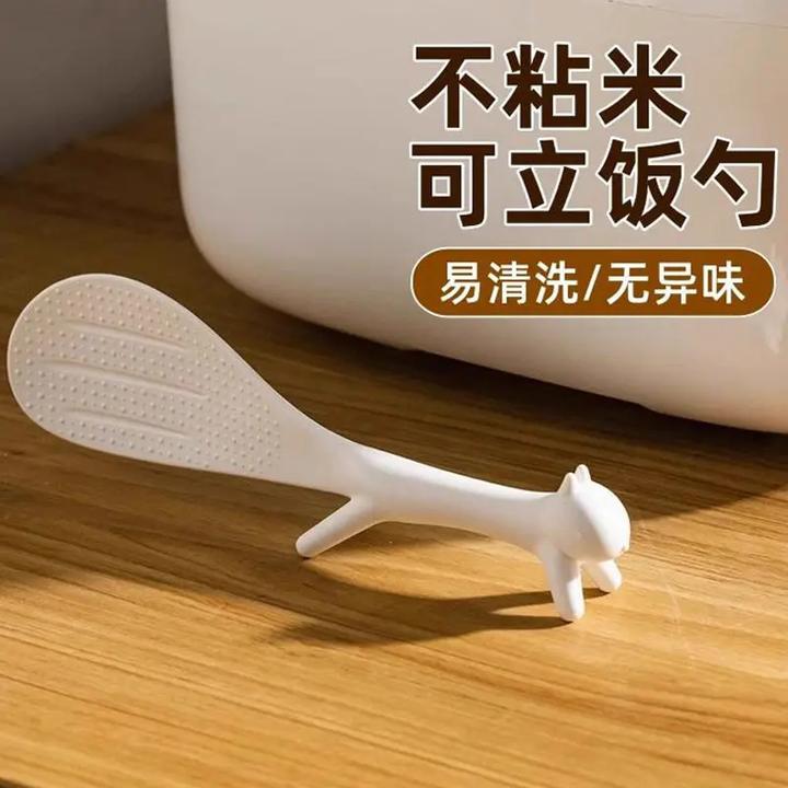 可站立松鼠饭勺不易粘米饭铲子新款勺子盛饭专用园林摆件J521
