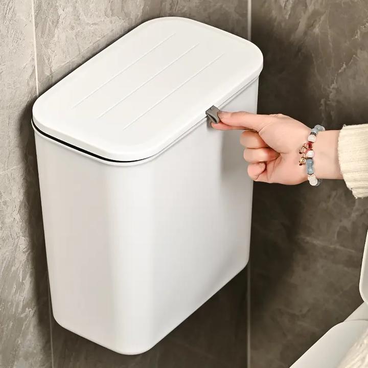厨房垃圾桶免打孔悬挂式家用粘贴壁挂卫生间滑盖垃圾筒壁挂垃圾桶