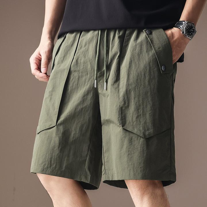 冰丝凉感休闲工装短裤男士夏季潮牌宽松百搭户外运动五分裤子
