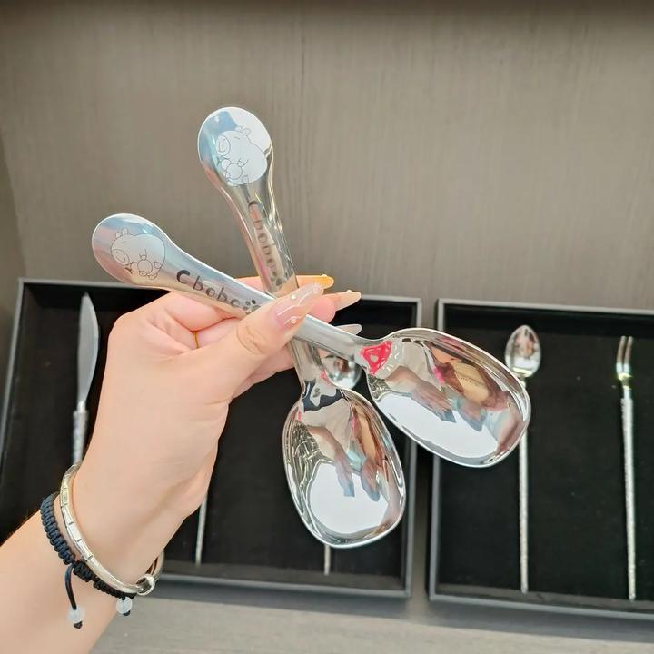 家用餐具可爱吃饭创意钢勺汤勺汤匙卡皮福禄超大号勺子餐勺网红