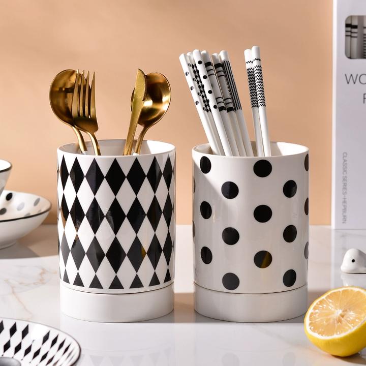 2025新款高档筷子收纳盒家用筷子筒赫本风陶瓷筷筒筷子笼筷子架