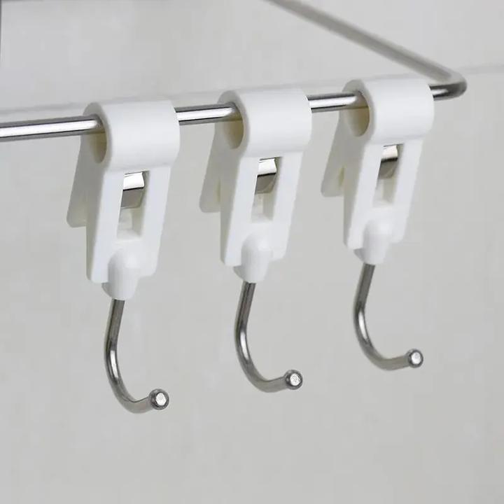 日式夹管挂钩厨房夹免打孔可套穿管塑料固定毛巾架夹杆旋转G235