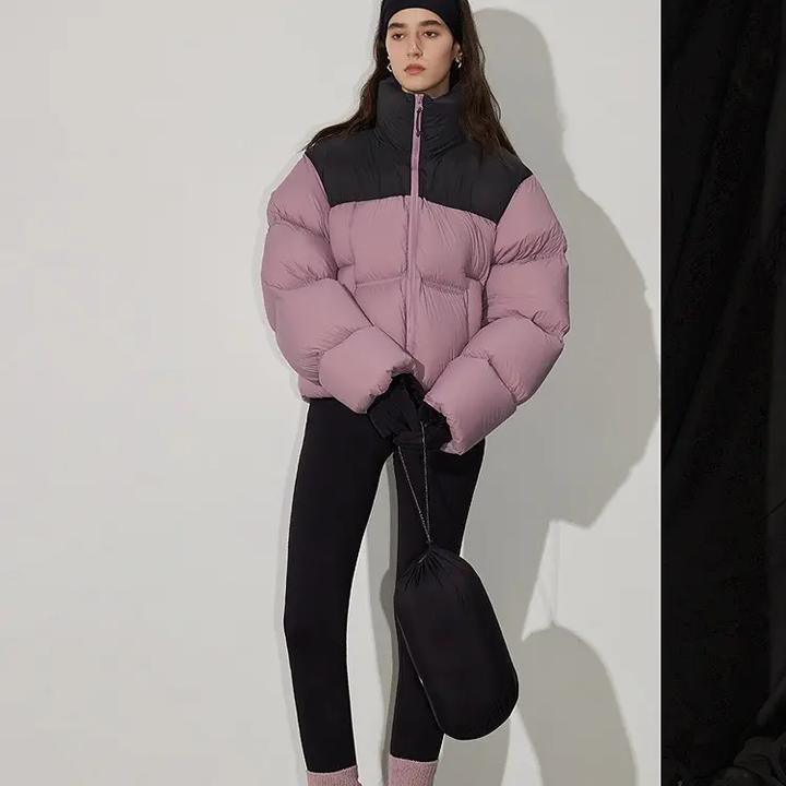 半○家外贸原单拼色泡芙羽绒服