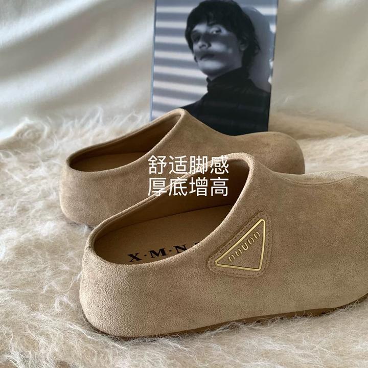 杨幂同款！韩国小众勃肯鞋ins厚底轻便懒人一脚蹬半拖包头拖鞋女