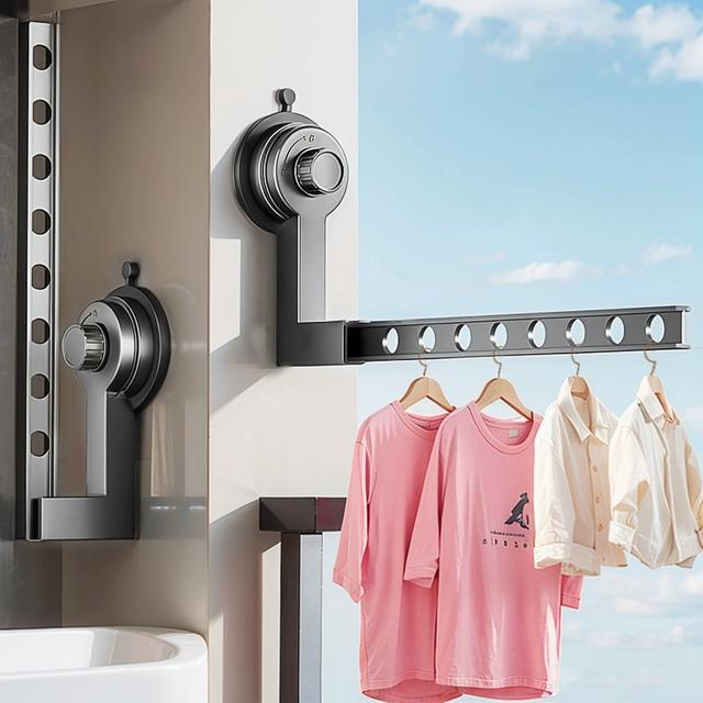 旅行吸盘晾衣架折叠阳台家用免打孔隐形玻璃飘窗台上室内晒衣神器