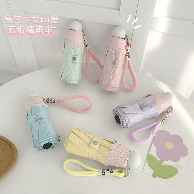 2025新品超轻小巧太阳伞晴雨两用女防晒伞防紫外线便携黑胶遮阳伞